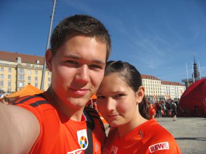 Freundin und ich kurz vorm Start